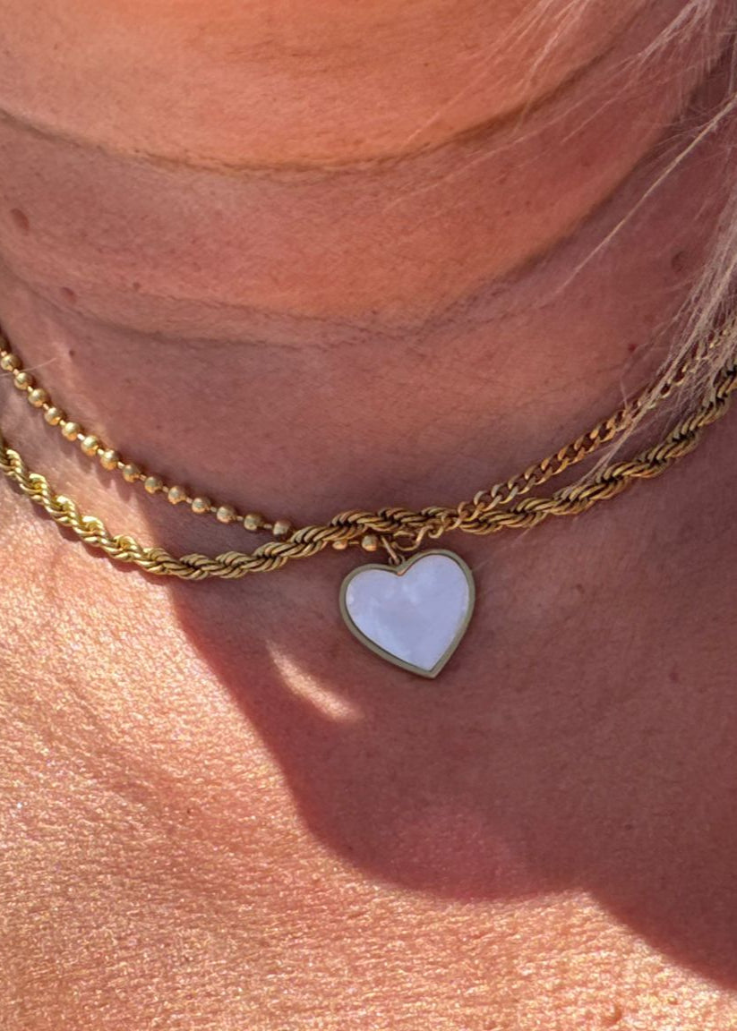Eileen – The Mother of Pearl Heart Necklace
