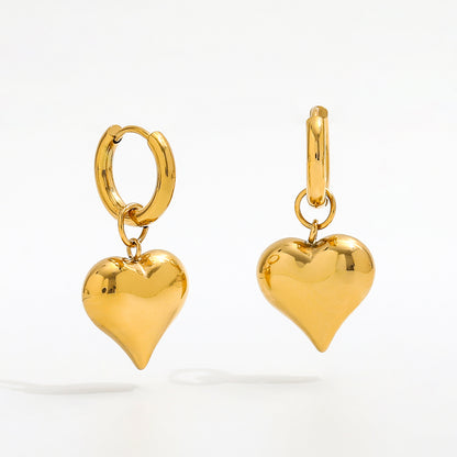 Golden Heart Drop Earrings